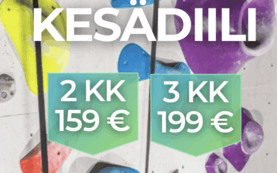 Kesädiilillä kiipeilet rajattomasti 2kk tai 3kk