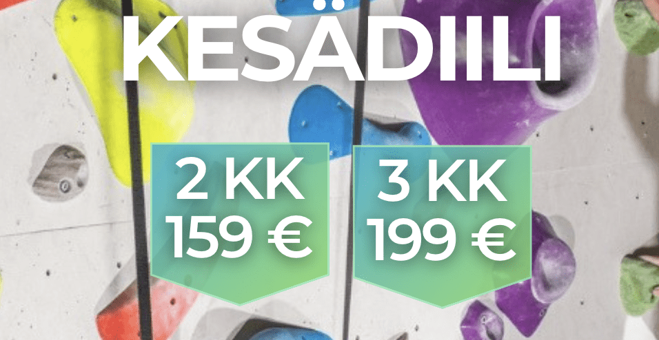 Kesädiilillä kiipeilet rajattomasti 2kk tai 3kk